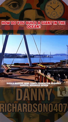 How do you build a giant in the Ocean? #dannyscience #fyp #stemtok #windtower #technology