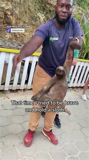 Someone get this sloth off her right now 😂🦥
