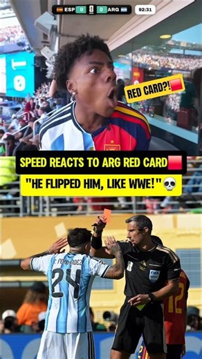 Speed SHOCKED by Argentina red card🟥