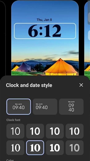 How to change the lock screen style date,time andcolour style Vivo other android phone#youtubeshort