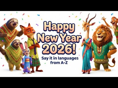 Happy New Year 2026 in Different Languages (A–Z) | Zootopia Style