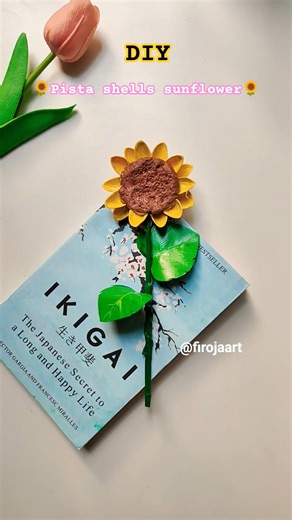 DIY pista shells sunflower 🌻 | easy craft with pista shells #shorts #sunflower