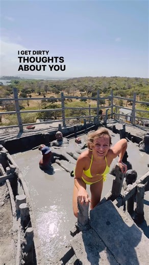 Polina is having fun on Instagram: "Going to get DIRTY in Totumo Mud Volcano 🌋 before the New 2026 Year! 🙈🙃😅🎄 #travelgirl #totumovolcano #cartagena #mudvolcano #travelideas"
