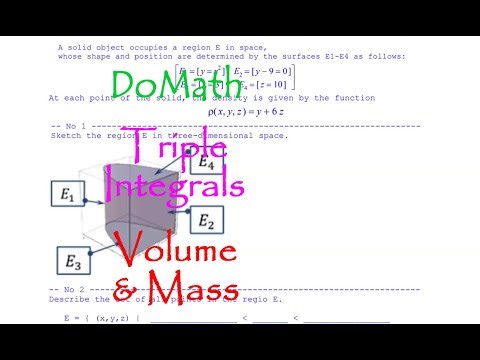 DoMath-Calculus : Multiple Integrals : Applications of Triple Integrals to Volume and Mass 03 No05