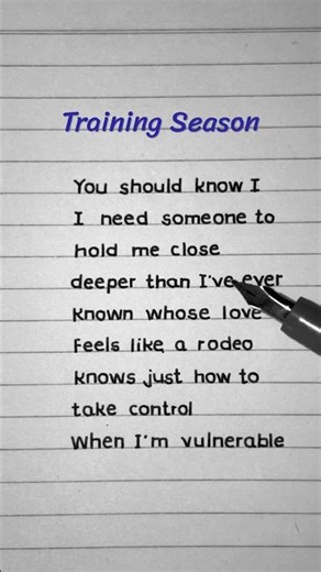 Dua Lipa - Training Season (Handwritten Lyrics)
