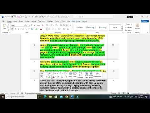 Exp22_Word_Ch02_CumulativeAssessment_Space | Exp22 Word Ch02 CumulativeAssessment Space