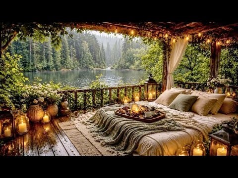 🌲 Cozy Lake Window View | Gentle Lake & Misty Forest Nature Sounds