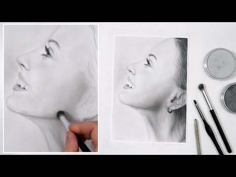 Realistic Portrait Drawing Process - Graphite, Charcoal & PanPastel