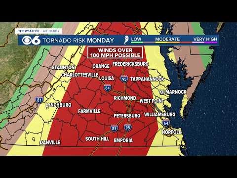Live Radar: Rare Level 4 Severe Weather Threat for Virginia