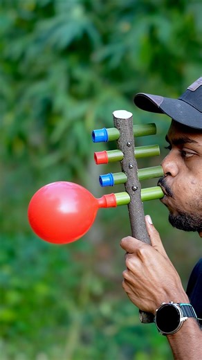 Bamboo Slingshots with Colourful Balloons #diy #bamboo