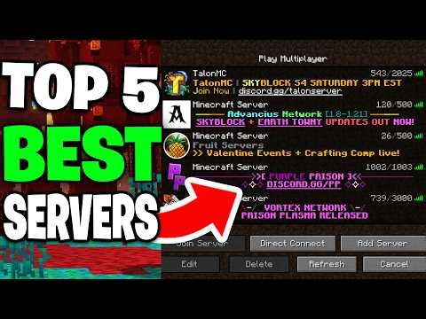 *NEW* Top 5 BEST Minecraft Bedrock & Java Edition Servers (Xbox One, PS5, Windows 10, Switch, MCPE)