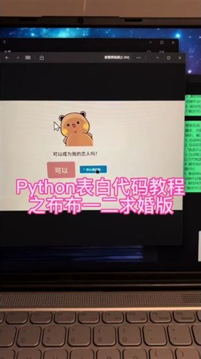 布布一二求婚版教程来啦！！！ 学会了直接交作业#Python表白代码#编程#表白代码 #人类对豆包的开发不足百分之一 #遇事不决问豆包
