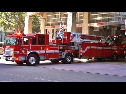 San Diego Fire-Rescue Dept. Truck 1 responding 
