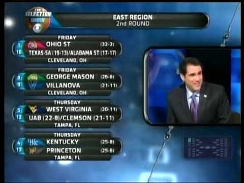 2011 CBS NCAA Tourney Bracket Reveal March 13