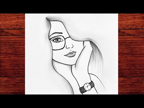 Easy Girl with Glasses Drawing 👓 Simple Step by Step Face Sketch Tutorial for Beginners