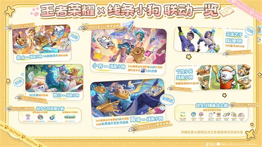 一图带你了解 王者荣耀x线条小狗 联动内容！