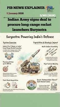 Indian Army signs a deal to procure long-range rocket launchers Suryastra | PIB NEWS | Defence news