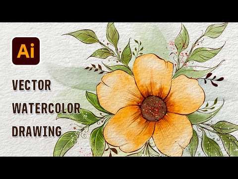 Outline Drawing of a Vector Watercolor Painting