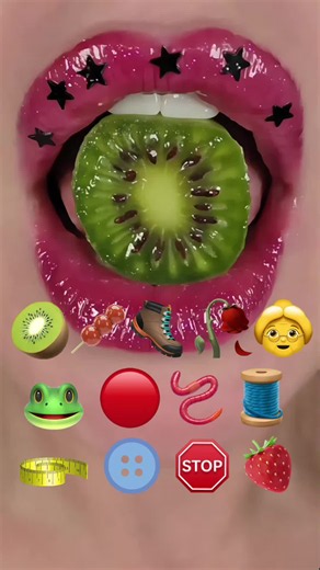 Satisfying ASMR Eating Emoji Food Challenge #satisfyinglips #asmr #satisfying #emojichallenge