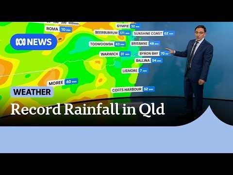 Storm warnings for south-east Qld after record-breaking rainfall | ABC NEWS