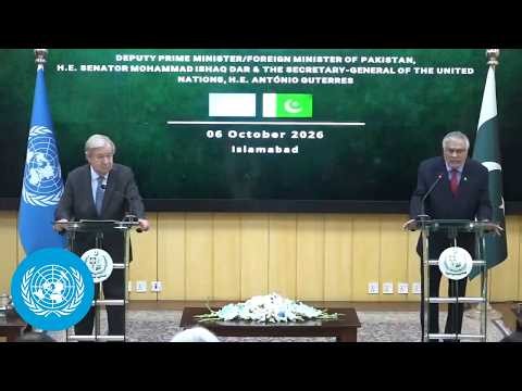 UN Chief & Pakistan - Joint Stakeout in Pakistan | United Nations