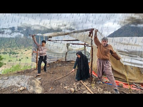 SurvivingaDeadlyStormandFlood in the Mountains | Real Nomadic Life and Building a TraditionalShelter