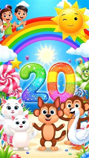 Number 20 Song for Kids 🎶 Magical Rainbow Fish Adventure