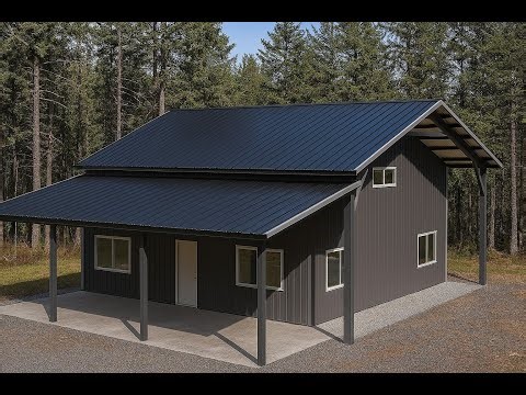 Next-Gen 34x40 Gable Roof Barndominium Kit [Double Lean-To]