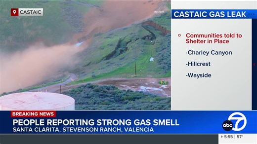 HAPPENING NOW: Natural gas leak shuts down all lanes of 5 Freeway in Castaic, sparks shelter-in-place https://abc7.com/18325295 | ABC7
