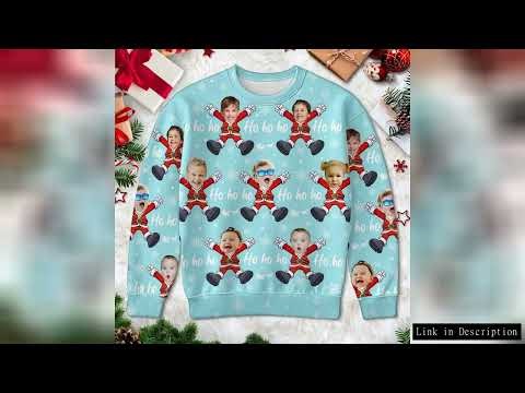 Funny DIY Custom Photo 3D Print Christmas Ugly Sweater For Women Clothes Customize Personality Pullo
