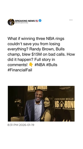 Celebrity Facts & Stories on Instagram: "From NBA glory to financial heartbreak: Randy Brown, the three-time Chicago Bulls champion, pocketed $15M during his career but lost it all to bad investments and unchecked signatures. 'I signed my name to a bunch of stuff I shouldn't have,' he admits. A cautionary tale for athletes stepping off the court. 🏀💸 #NBALegends #BullsChamp #FinancialLessons"