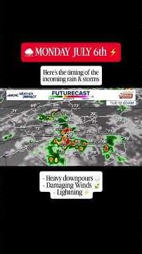 Rain and storms Monday