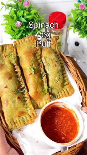 Puff recipe | 5 mins airfryer Palak puff | kids tiffin box | healthy recipe | Palak recipe