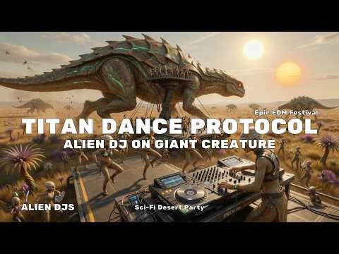 Titan Dance Protocol 🦖 | Alien DJ on Giant Creature | Epic EDM Festival | Sci-Fi Desert Party