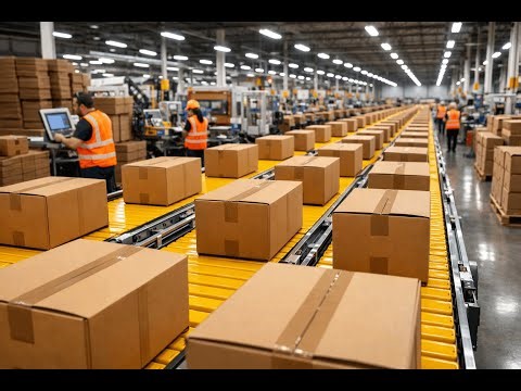 Inside the Largest U.S. Factory: High-Tech Cardboard Box Production You've Never Seen (Full Process)