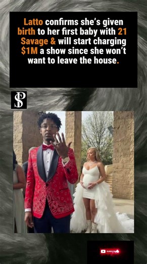 Latto Confirms Birth of First Child with 21 Savage #Latto #21Savage #shorts #viral #fyp #HipHopNews
