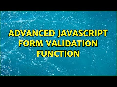 Advanced Javascript form validation function