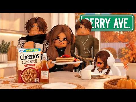 OUR FAMILY OF FOUR FALL MORNING ROUTINE! 🍂 *CHAOTIC SCHOOL MORNING* | BERRY AVENUE ROBLOX ROLEPLAY