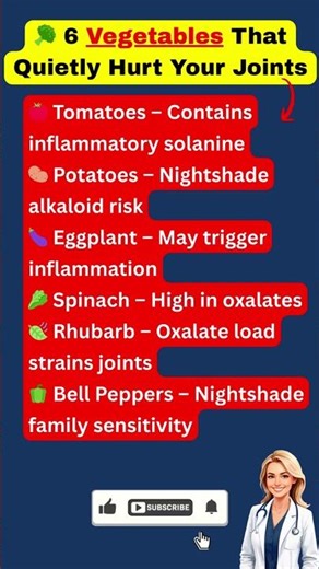 🥦 6 Veggies That Quietly Hurt Your Joints — Doctor Tips