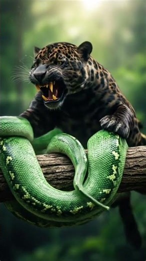 jaguaar and python attack#wildanimals