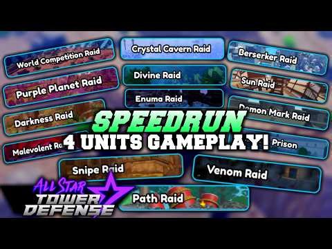 4 Units SPEEDRUN Wave 19 Raids MARATHON in All Star Tower Defense Roblox