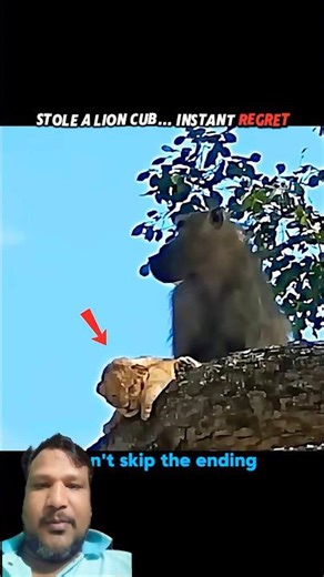 Baboon Steals a Lion Cub... Real Life Lion King! 🦁🐒#animallife