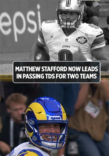 Matthew Stafford has officially thrown more TD passes than any other QB in both Lions AND Rams history #matthewstafford #nfl #rams #lions #qb