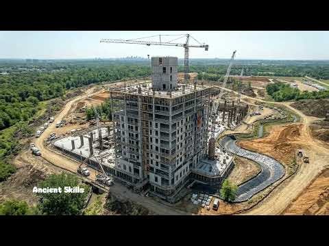 Modern High-Rise Construction: Full Timelapse