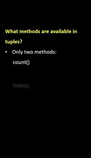 What Methods are Available in Tuples? | Python Interview Question