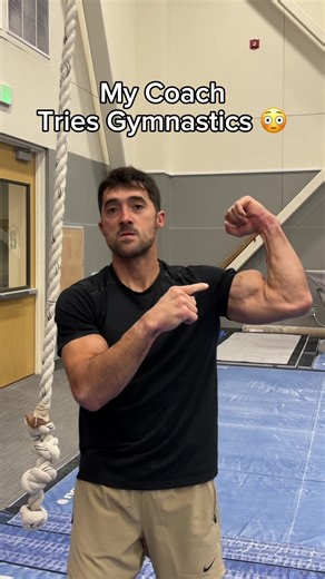 My coach tries gymnastics 😳 @xinso #sportsskillstiktokcontest #olympics #gymnastics #olympic #sports