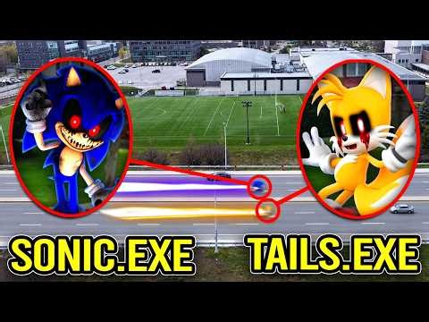 DRONE CATCHES SONIC.EXE & TAILS.EXE ON A HIGHWAY! (ON CAMERA)