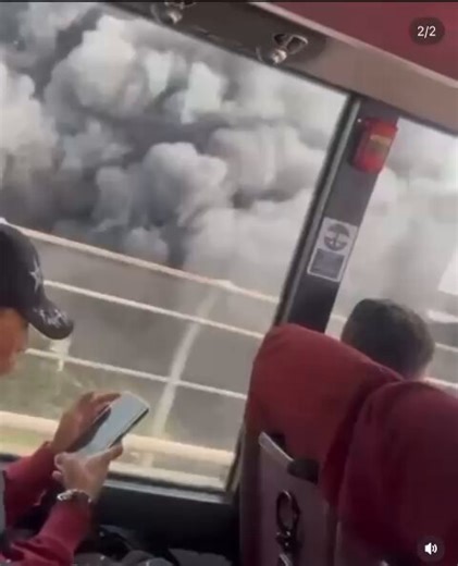 Footage from passengers on a bus records the Panama Canal as fuel tanks explode
