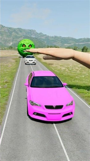 Big & Small Cars vs Giant Hand Slap - BeamNG.drive