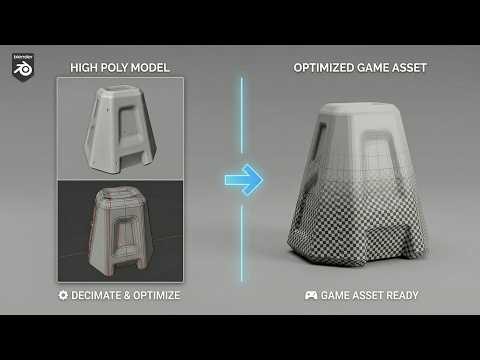 FULL 1-Hour Game Asset Tutorial in Blender (High Poly → Low Poly → Unwrapped)